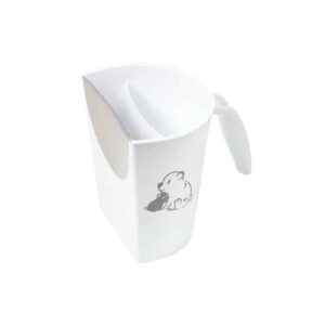White and grey rinsing cup with teddy bear design, Babyono