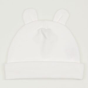 Newborn baby wrap cotton with white bear ears