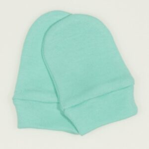 Turquoise green cotton newborn baby gloves
