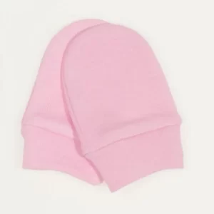 Newborn baby gloves, cotton, pink colour