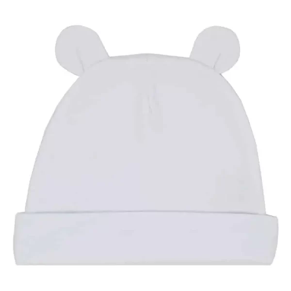 White baby wrap for newborns cotton with bear ears