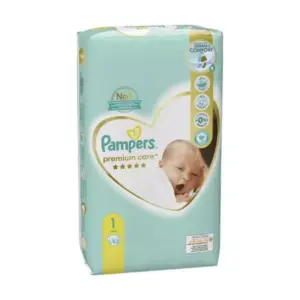 Pampers Premium Care Diapers 1, 52 pieces