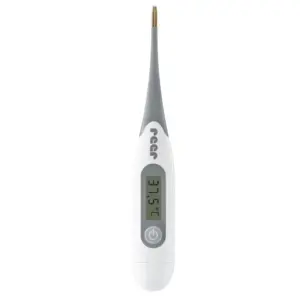 Baby thermometer with flexible tip, digital, with 10 seconds measurement, white and grey, Reer 98112