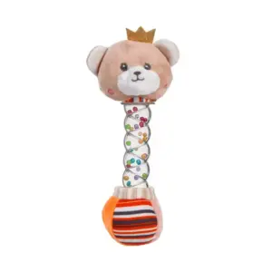 Teddy bear head toy, plush, multicoloured, 21 cm