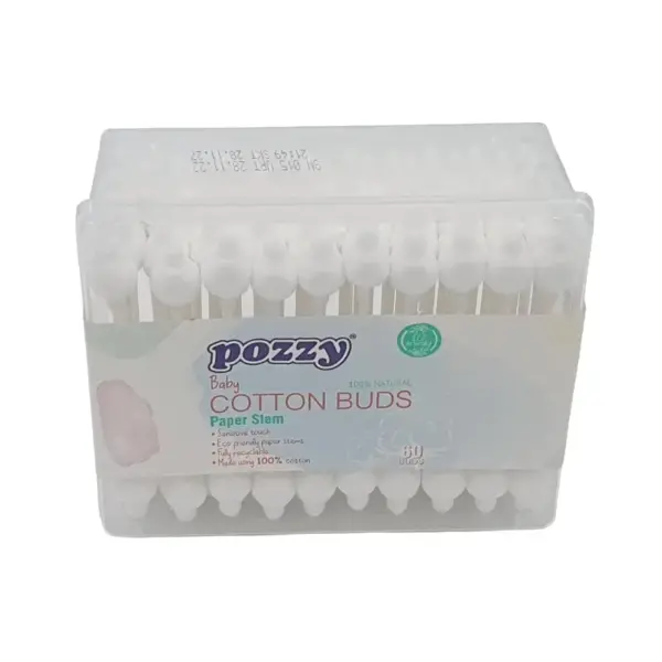 Baby ear swabs, cotton, 60 pcs, Pozzy